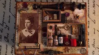 Vintage Junk Journal in altered cigar box (sold)