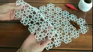 Pizzo chiacchierino, tatting lace doily, tatted doily, centrino in pizzo bianco