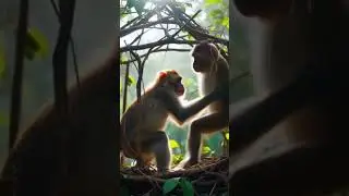 poor monkey trees planting shot video