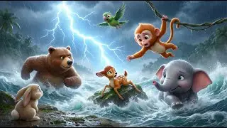 🌊 Bachao! Hiran Doob Gaya? | Chiku Bandar Rescue Mission | Jungle Story 🦌