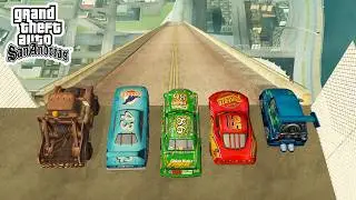 Mega Ramp vs Lightning McQueen! - Realistic Crash Test (GTA San Andreas)