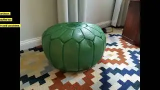 Mina Stuffed Moroccan Leather Pouf Ottoman, Many Colors Available, 20