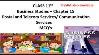 CLASS 11th  Business Studies &ndash; Chapter 15 Postal and Telecom Services/ Communication Services MCQ&rsquo;s