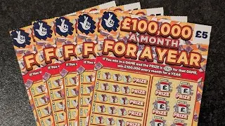 &pound;25 of the Brand New &pound;100k A Month For A Year UK Allwyn National Lottery Scratch Cards