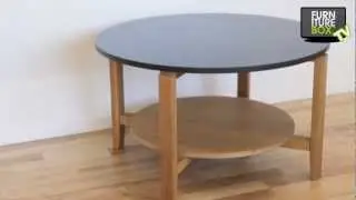 BOHUSL&Auml;N Soffbord Rund Sten/Ek Furniturebox