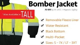 Hi-Vis Bomber Jacket 75-1311, Review & Sizing Information