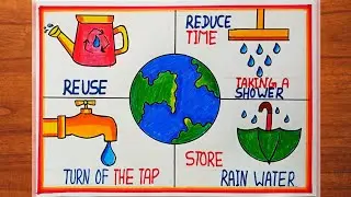 World Water Day Poster Drawing / Save Water Save Life Drawing / Save WaterSave Earth Drawing Easy