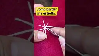 Como bordar una estrella ⭐️ #shorts  #estrella #tips #bordado #l&iacute;neas #aguja #hilo #navidad