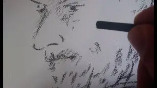 Comment dessiner un visage d'homme au fusain, exemple d'un portrait en dessin