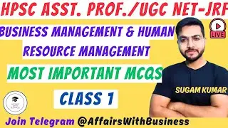 HPSC ASST. PROF.  I UGC NET JRF  I Commerce l BM-HRM I Important Concepts  MCQS CLASS 1
