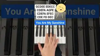 You Are My Sunshine Piano Easy Tutorial ☀️&hearts;️🥰 #piano #pianotutorial #shorts