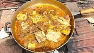 Cozido de chambaril com arroz no interior 