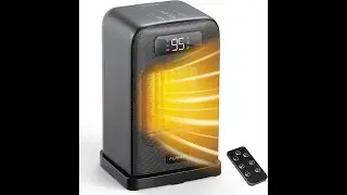 FLANUR Space Heaters for Indoor Use, 1500W Small Desk Heater with Remote, Thermostat,