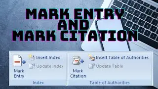 Mark Entry || Mark Citation || MS Word