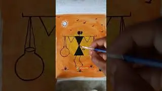 warli painting for beginners || Traditional warli art for beginners and kids || Easy warli art