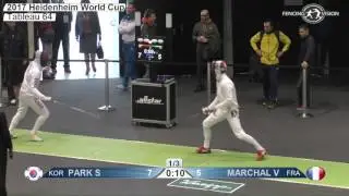 FE M E Individual Heidenheim GER Worldcup 2017 T64 16 green MARCHAL FRA vs PARK KOR
