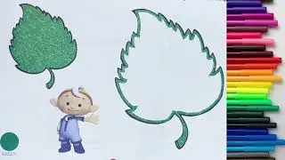 Colouring kite 🪁 and leaf 🌿||