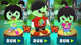 Tag with Ryan - All Zombie Costumes Emma vs Kate vs Red T-Shirt - Run Gameplay