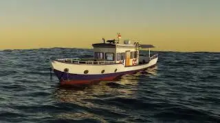 Handline Fishing Vessel 3D Animation with Blender 3.5