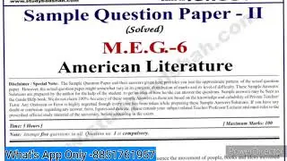 MEG 6 Important Questions | MEG 6 Important Questions with Answers | MEG 6 Sample Paper | MEG 6