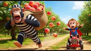 Monkey Farmer Fixes Tractor and Catches Peach Thief - Funny