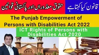 Disabled Persons Rights And Pakistani Federal and Provincial Laws after 18th Amendments.