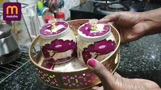Beautiful pichwai jars with tray@Meesho  #meeshohaul#meesho#kitchen #kitchendecor 