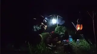 Solo wild Camping in the rain &bull; Survival shelter, Asmr