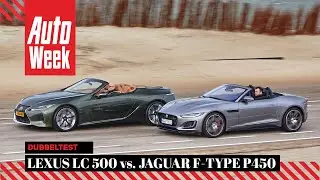 Lexus LC500 Convertible vs. Jaguar F-Type P450 Convertible - AutoWeek Dubbeltest - English subtitles