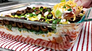 Five Layered Bean Dip Recipe | Easy Homemade Bean Dip Recipe