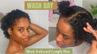WASH DAY ROUTINE 2022 | CURLY HAIR ROUTINE | SHORT/AWKWARD LENGTH HAIR  (Hair Growth)
