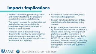 Presentation for Fall Virtual Forum S STEM SUCCESS Project