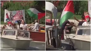 Anna Foglietta pro Palestina a Venezia: fermata dai carabinieri, sequestrata la bandiera