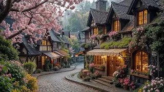Smooth Spring Jazz in a Peaceful Village |Tranquil Morning Coffee and Nostalgic Vibes for Relaxation