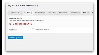 My Private Site Getting Started