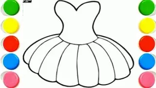 Beautiful Dress 👗 Drawing, Painting & Coloring For Kids and Toddlers_ Child Art#drawing#coloring