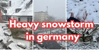 SNOWSTORM IN EUROPE❄️❄️❄️😳😳😳|HEAVILY SNOWING IN GERMANY 🇩🇪 