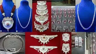 चाँदी के रानिहार डिजाइन|latest Silver chik set design|silver mangalsutra design|silver choker design
