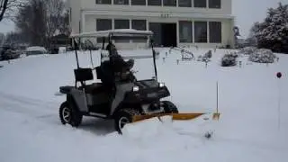 Golf Cart Snow Plowing