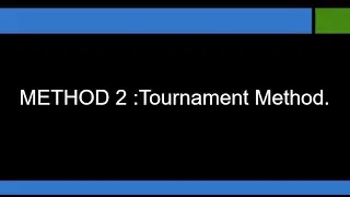 Find Max/Min from an Array Method 2 : Tournament Method.