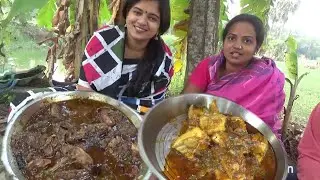 Full Party ( Picnic ) Rice with Handi Chicken , Fish Handi , Payesh - indian Food Eating Show