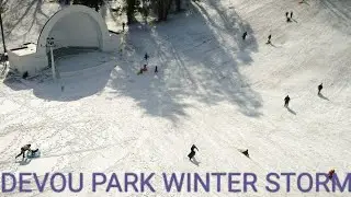 Devou Park fun in Winter Storm 2019 | Snow Sliding | Snow Tubing| Covington KY
