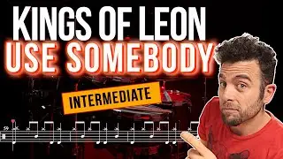 Kings Of Leon - Use Somebody - Drum cover (with scrolling drum sheet)