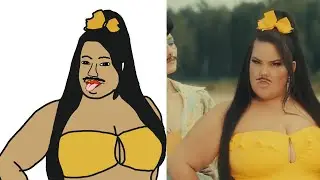 POP DRAWING MEME LITTLE BIG NETTA - MOUSTACHE funny drawing Meme 😁