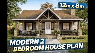 12m x 8m Contemporary Home Layout | Detailed Architectural Walkthrough