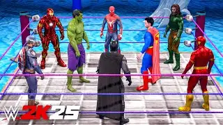 Top Marvel Avengers & DC Superheroes in Water Battle Royale Match - WWE 2K25