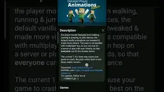 how to download detailed player animation for Minecraft PE #minecraft