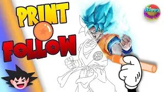 DRAGON BALL Z COLORING PAGES 🔴🔶🔵GOKU Super Saiyan Blue PRINTABLE