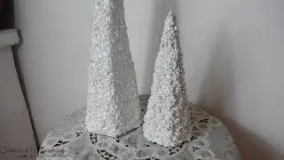 Pinos nevados. Navidad 2021. Ideas con cartón. Diy. Artesanado. Adornos navideños.