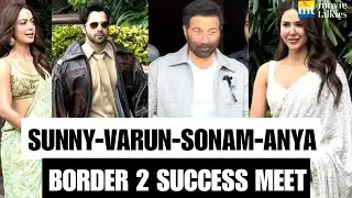 Sunny Deol, Varun Dhawan, Sonam Bajwa, Medha Rana, Anya Singh at Border 2 Success Meet